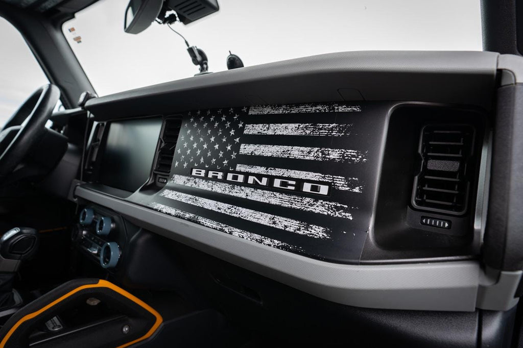 2021+ Bronco Freedom Dash Overlay - American Flag - Decals Stickers