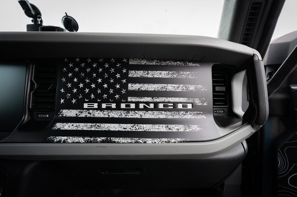 2021+ Bronco Freedom Dash Overlay - American Flag - Decals Stickers