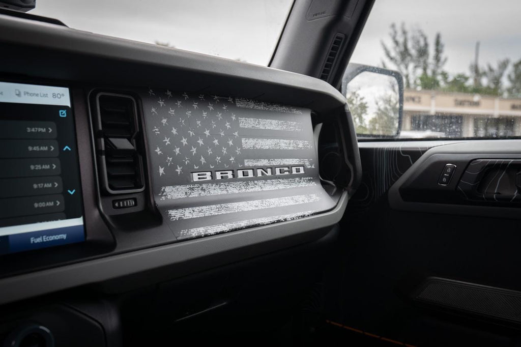 2021+ Bronco Freedom Dash Overlay - American Flag - Decals Stickers