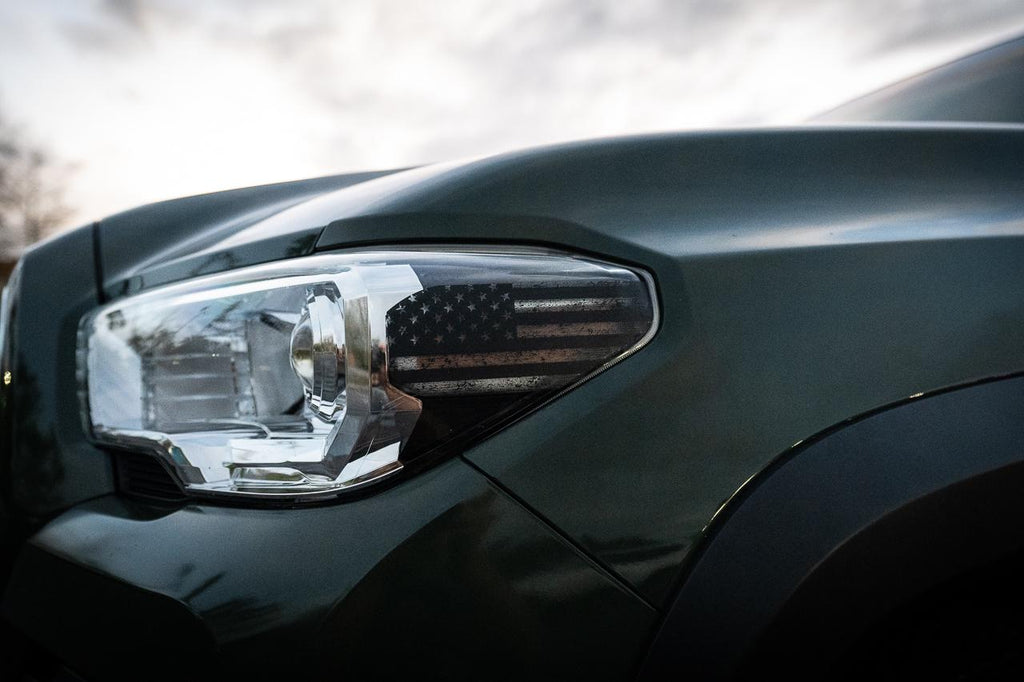 2016-2023 Toyota Tacoma American Flag Sidemarker Overlay - Halogen Headlights