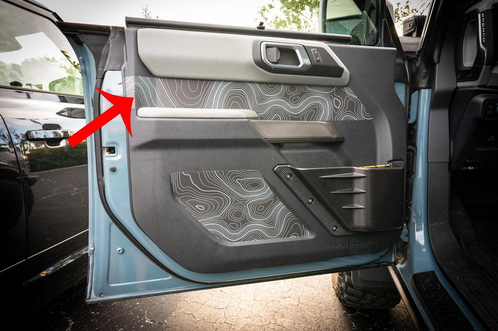 2021+ Bronco Topographic Upper Door Card Insert (Front) - 4 Door