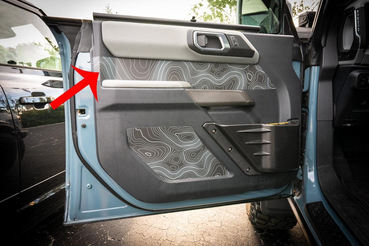 2021+ Bronco Topographic Upper Door Card Insert (Front) - 4 Door