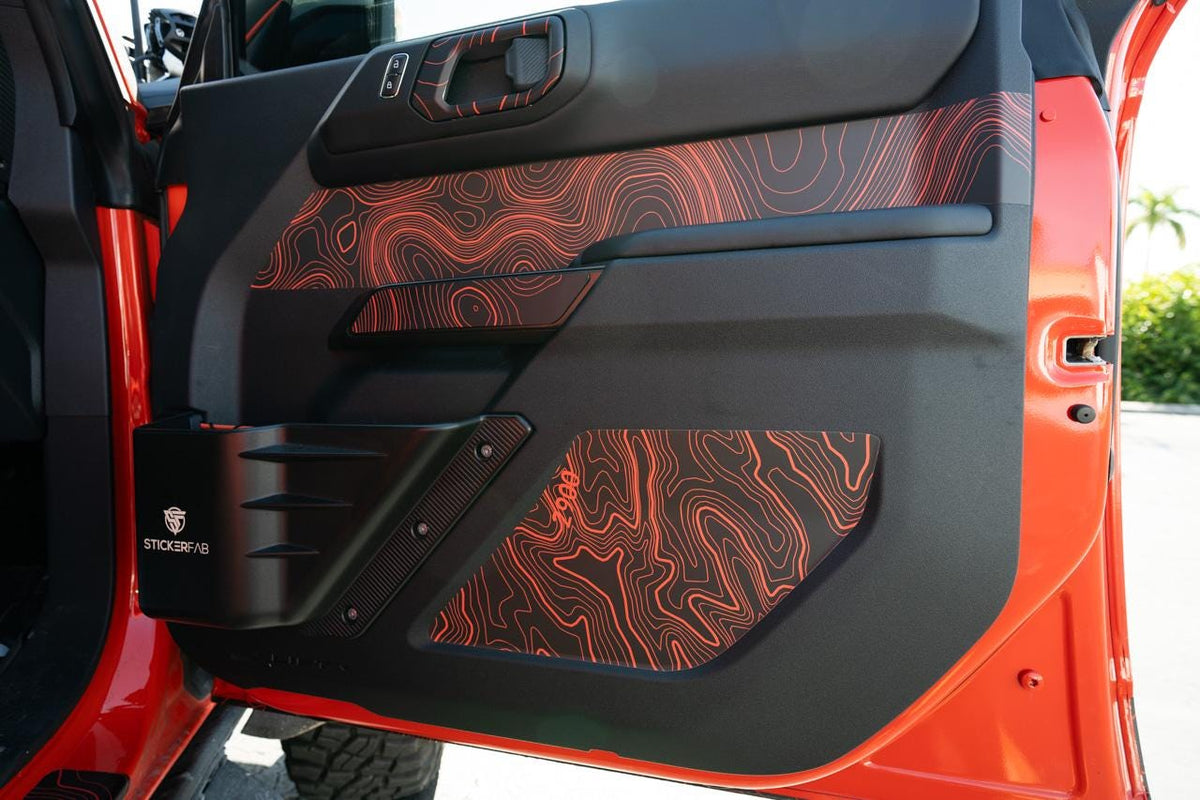 2021+ Bronco Topographic Upper Door Card Insert (Front) - 4 Door