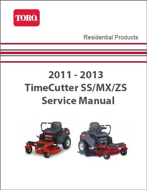 TORO TimeCutter Ss / MX / ZS Mower Service Repair Workshop Manual