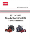 TORO TimeCutter Ss / MX / ZS Mower Service Repair Workshop Manual