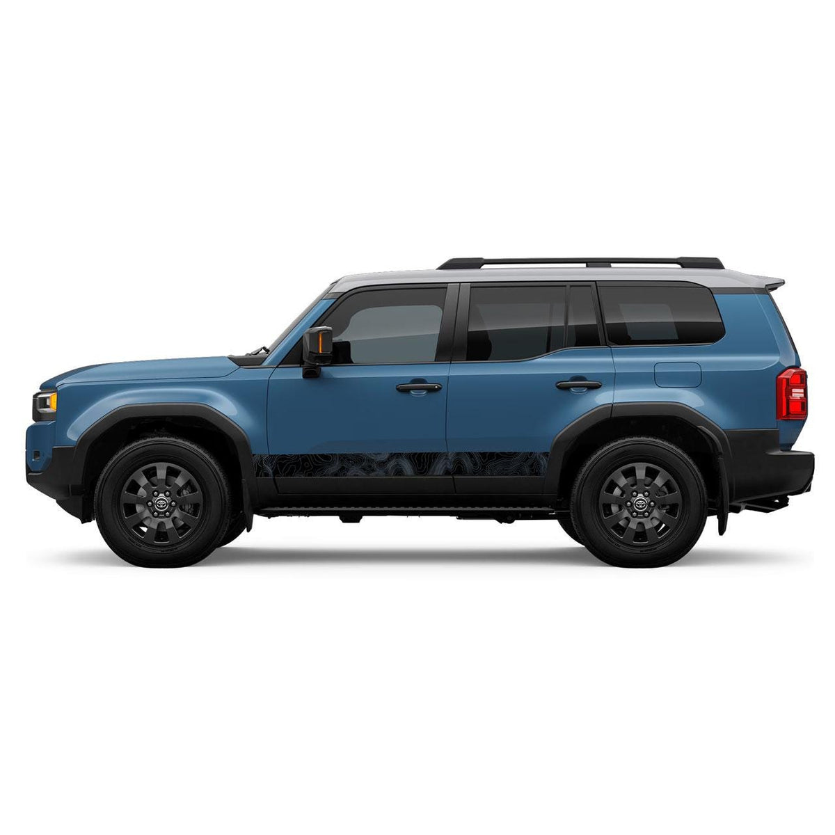2024 Toyota Land Cruiser Topographic Map Lower Door Protection Decals Graphics