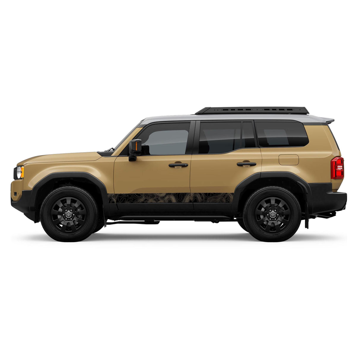 2024 Toyota Land Cruiser Topographic Map Lower Door Protection Decals Graphics