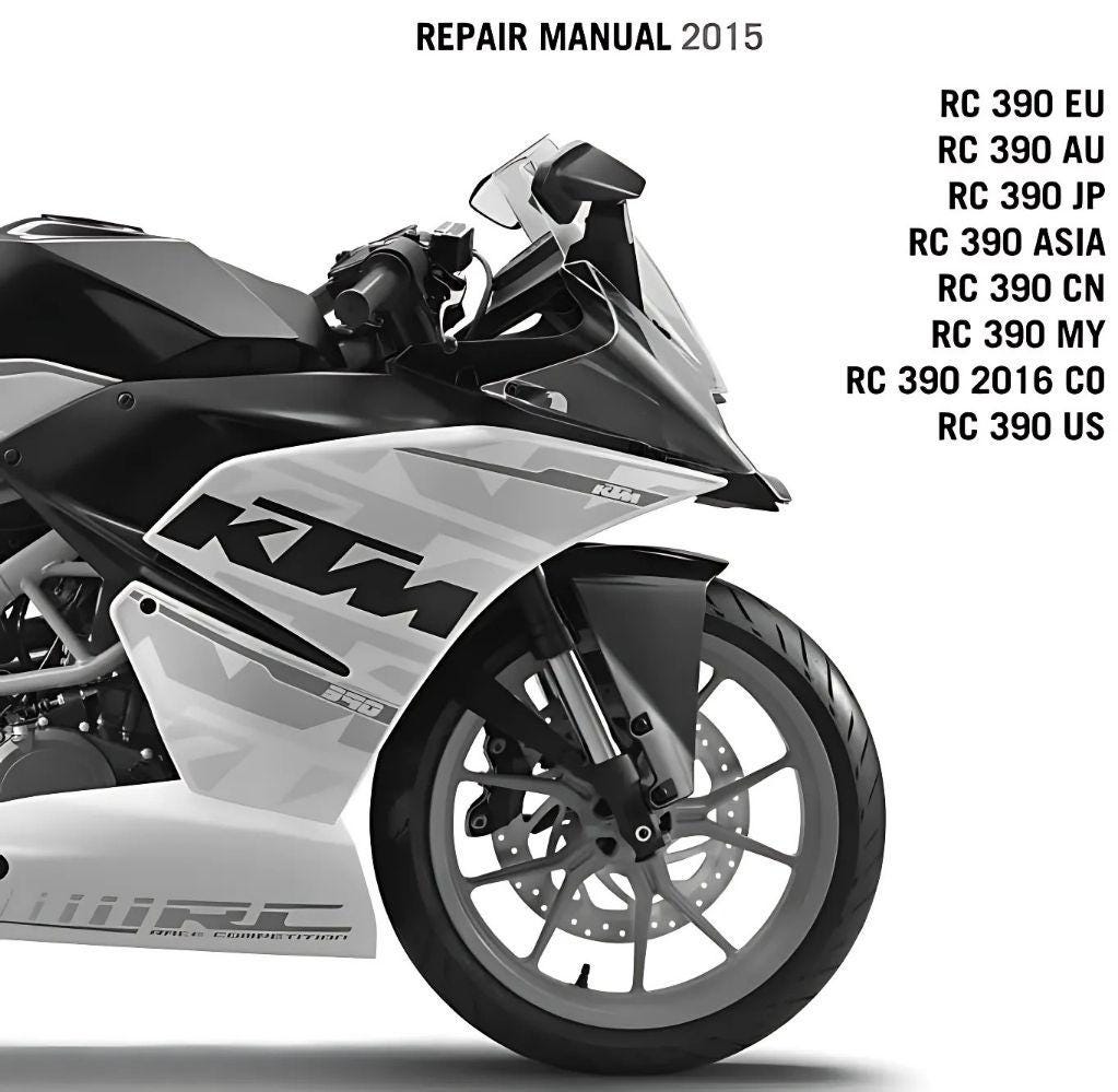 2015 KTM RC 390 Service Repair Manual