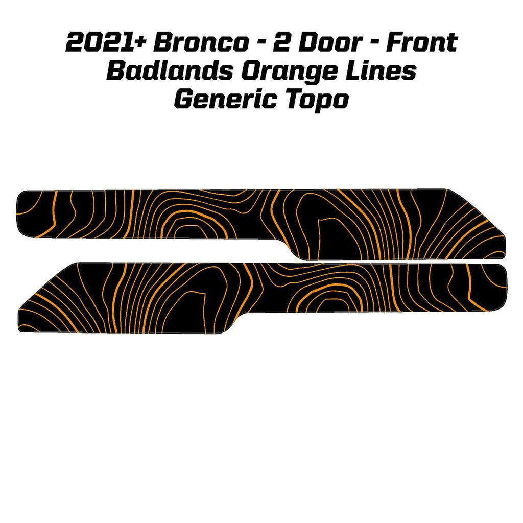 2021+ Bronco Topographic Front Upper Door Card Insert 2 Door