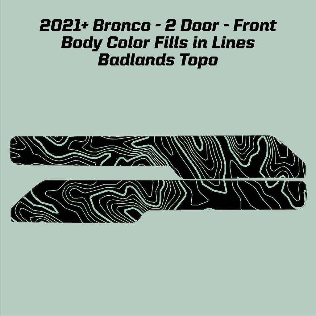 2021+ Bronco Topographic Front Upper Door Card Insert 2 Door