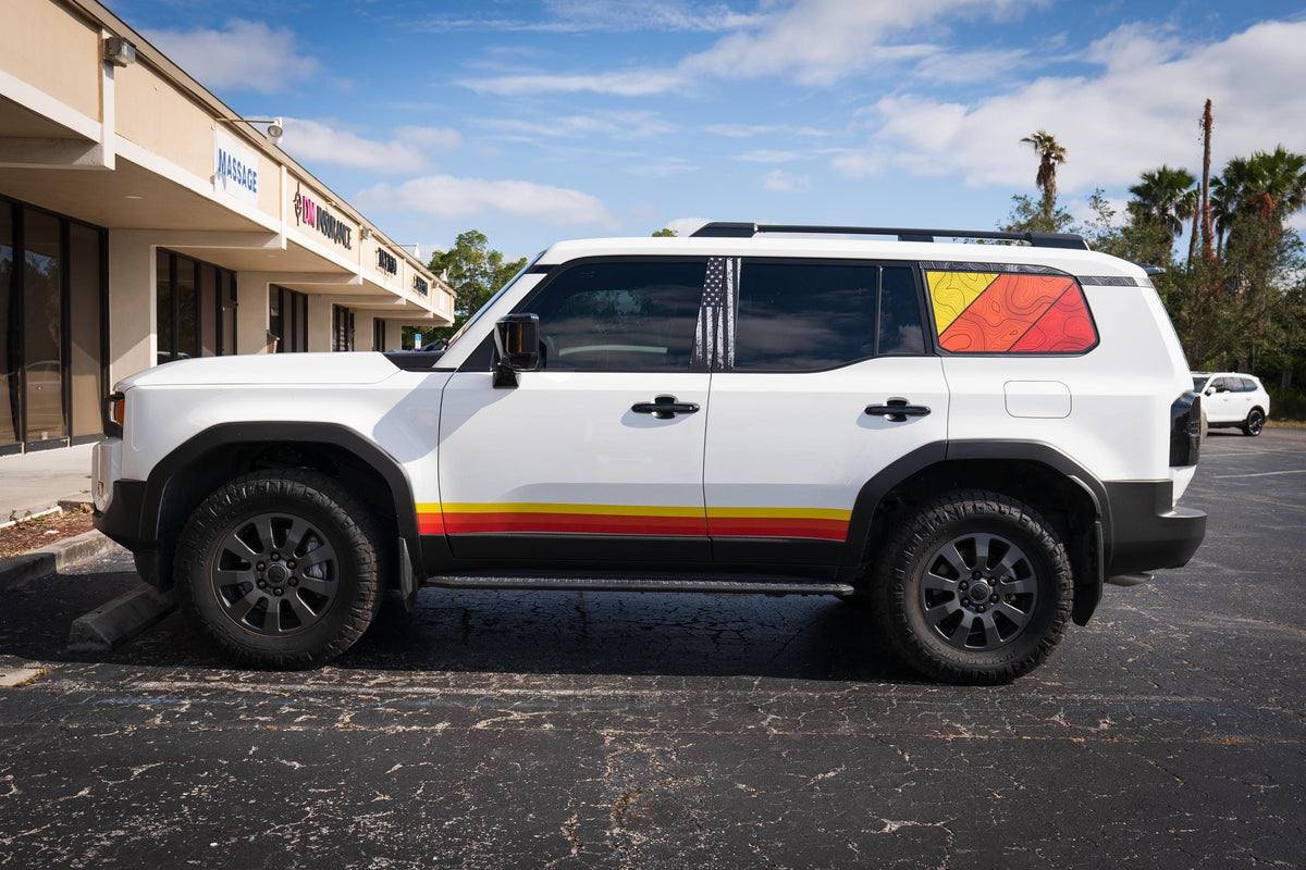 2024 Toyota Land Cruiser TRD Style Rear Window Overlay Decals Vinyl Graphics