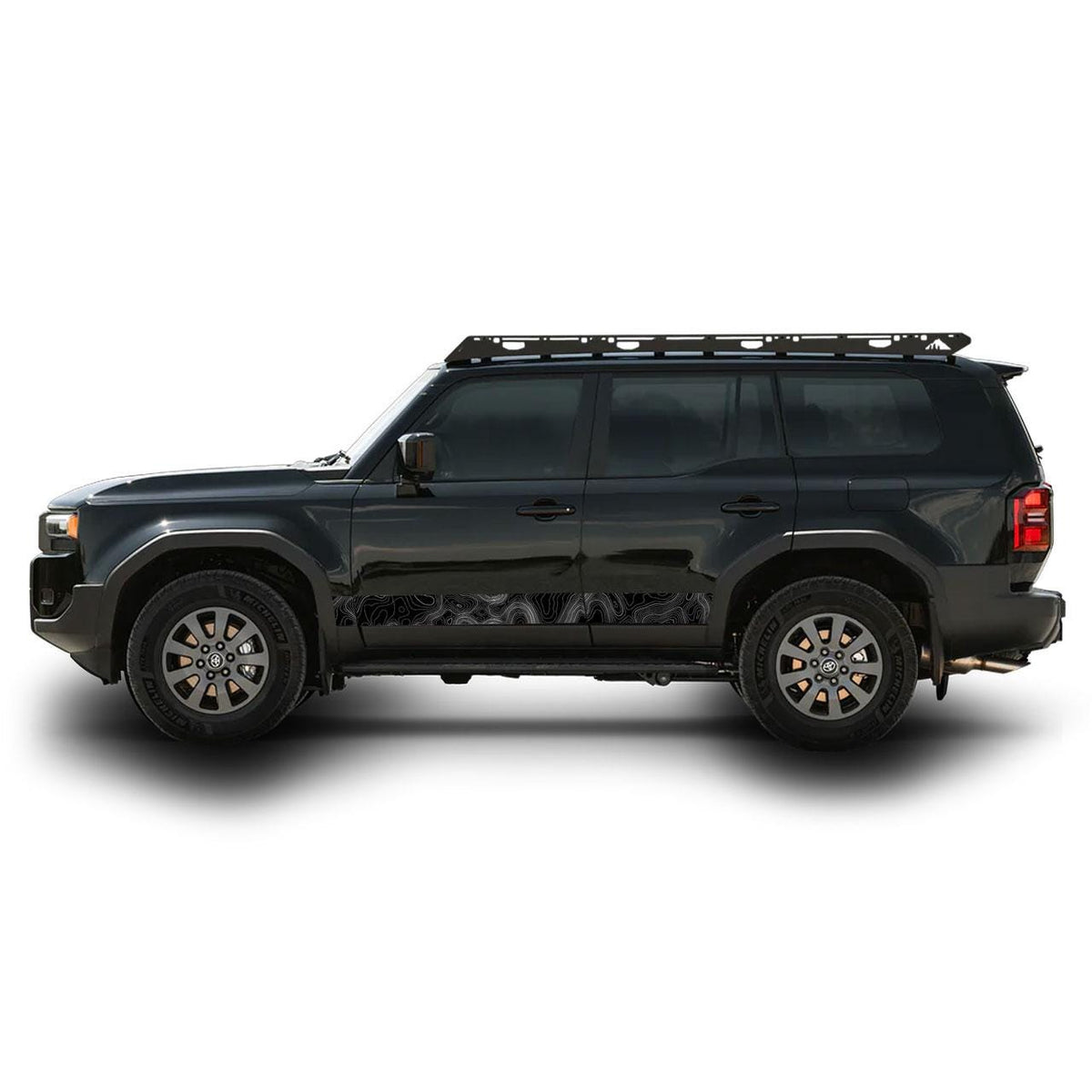 2024 Toyota Land Cruiser Topographic Map Lower Door Protection Decals Graphics