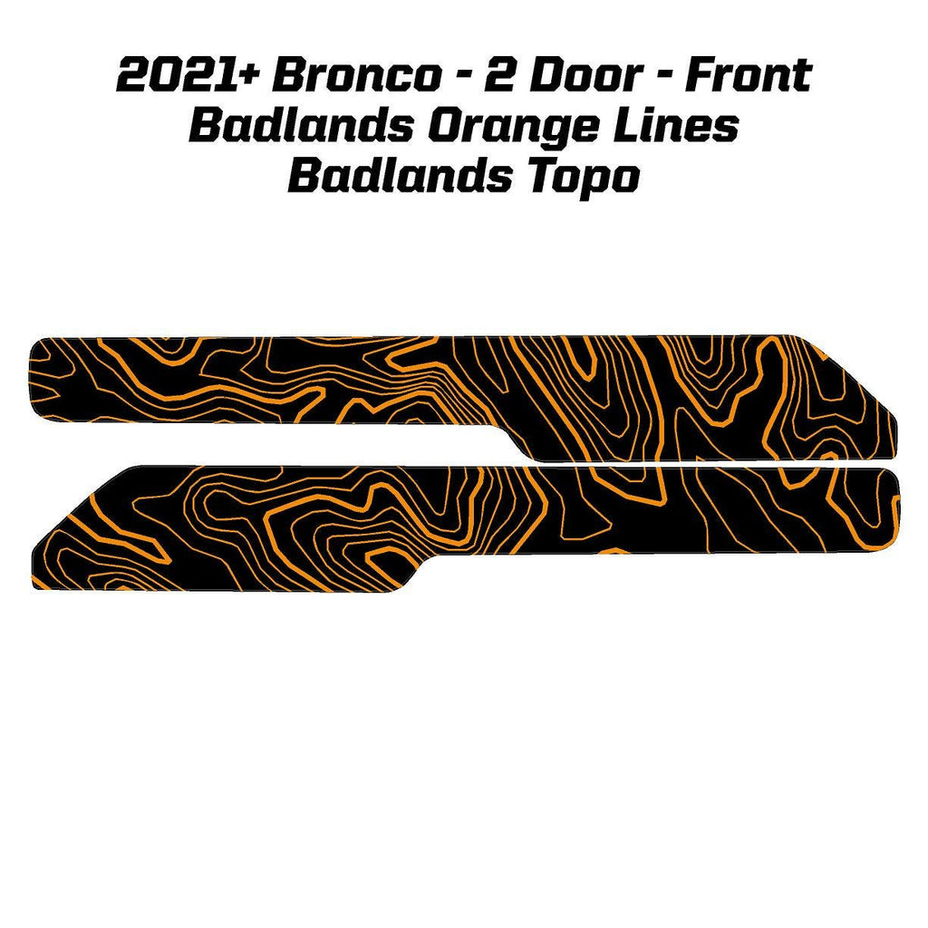 2021+ Bronco Topographic Front Upper Door Card Insert 2 Door
