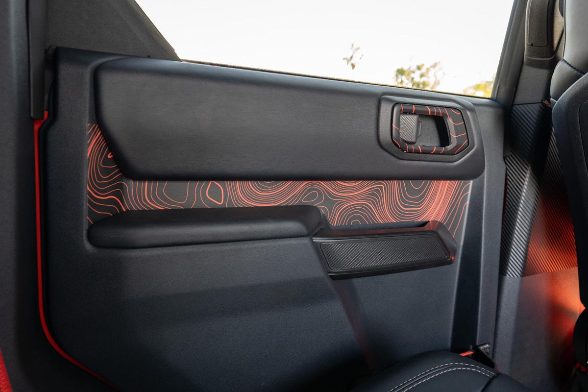 2021+ Bronco Topographic Upper Door Card Insert (Rear) 4 Door 2022 2023 2024 2025