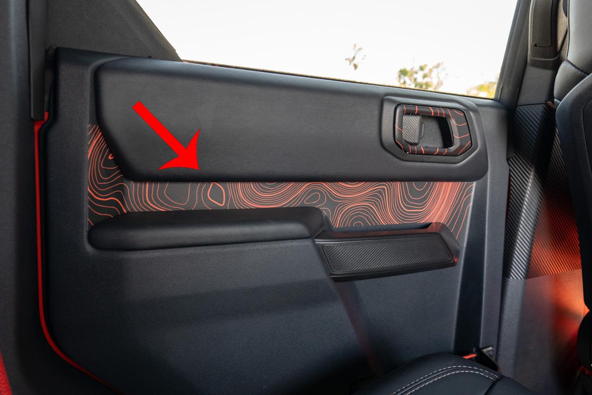 2021+ Bronco Topographic Upper Door Card Insert (Rear) 4 Door 2022 2023 2024 2025