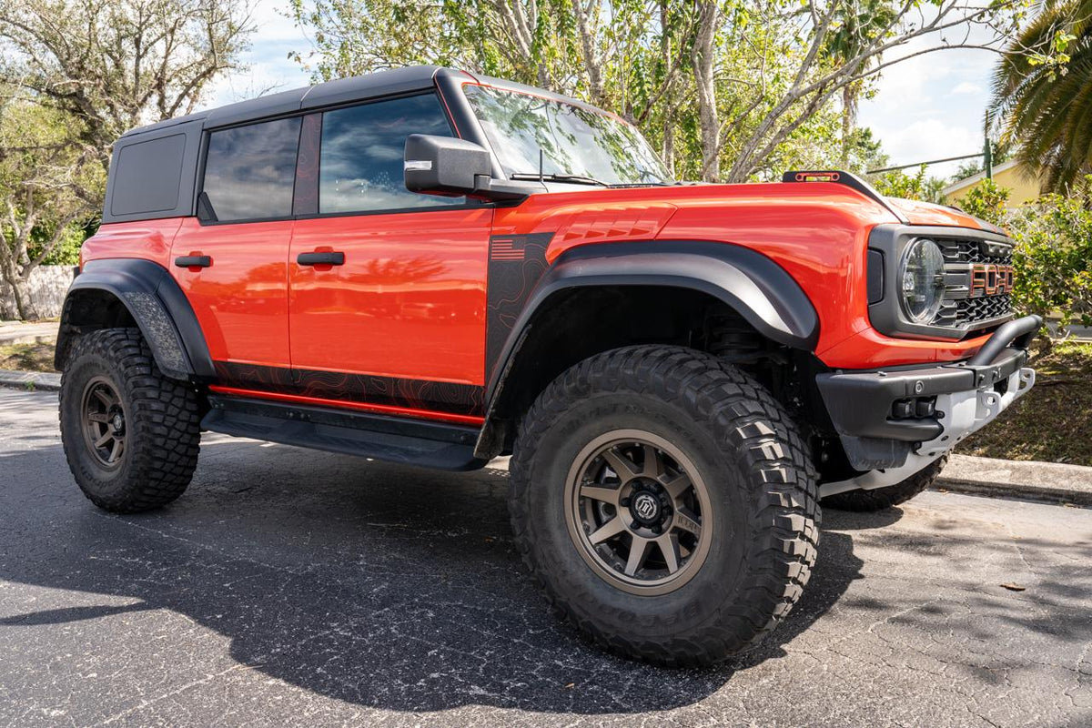 For Ford Bronco Topographic Map Lower Door Protection 2022 2023 2024