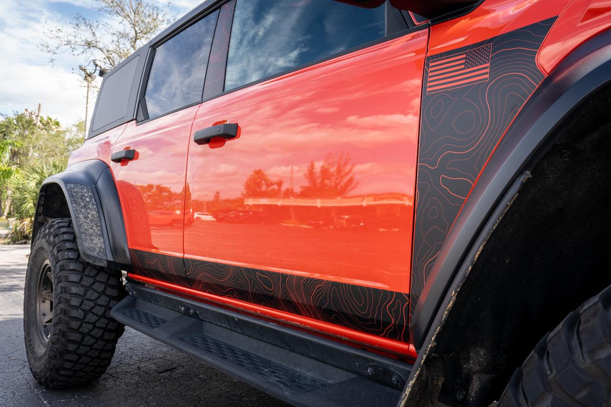 For Ford Bronco Topographic Map Lower Door Protection 2022 2023 2024