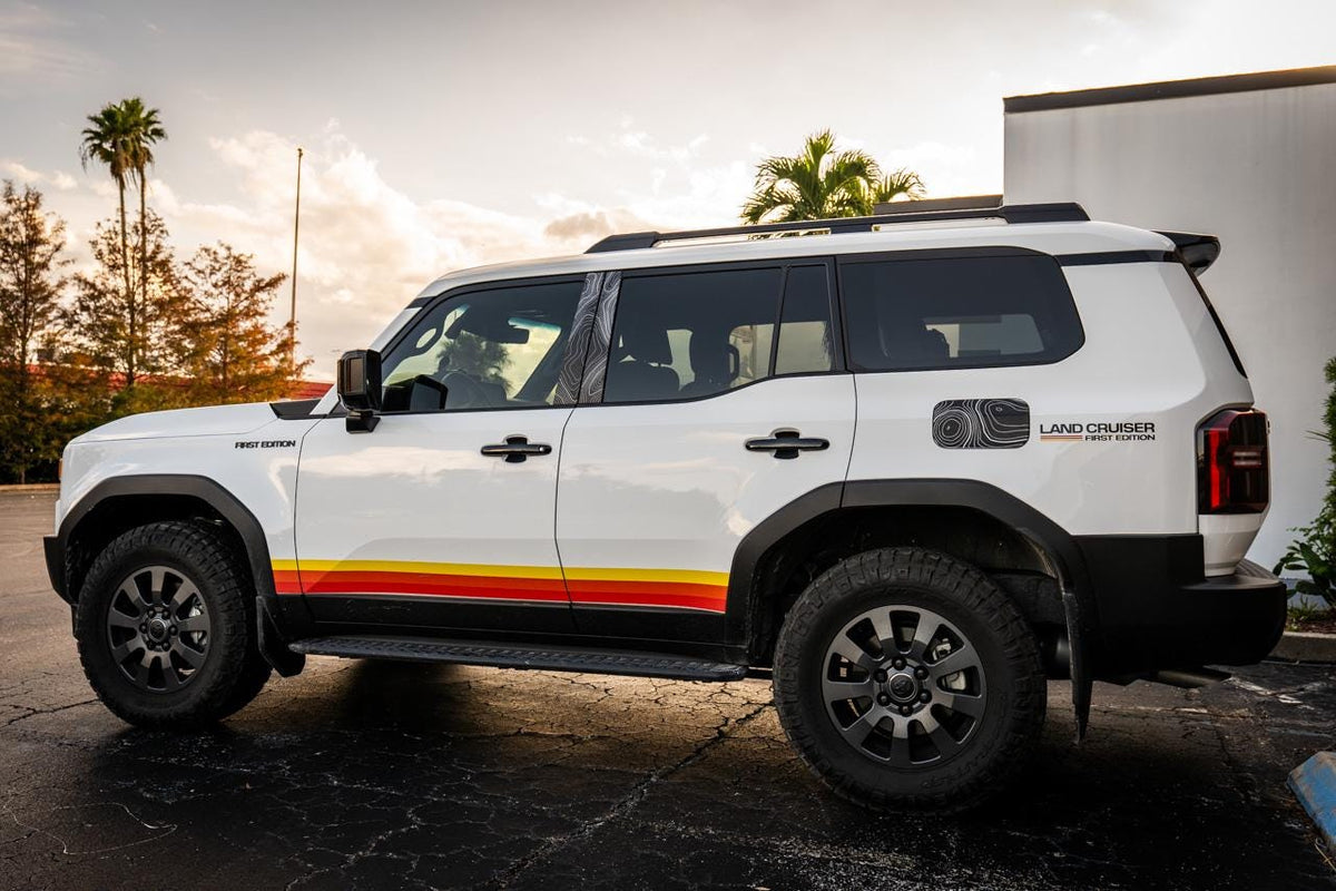 2024 Toyota Land Cruiser LC 250 Topographic Fuel Door Overlay Decal Graphic 2025