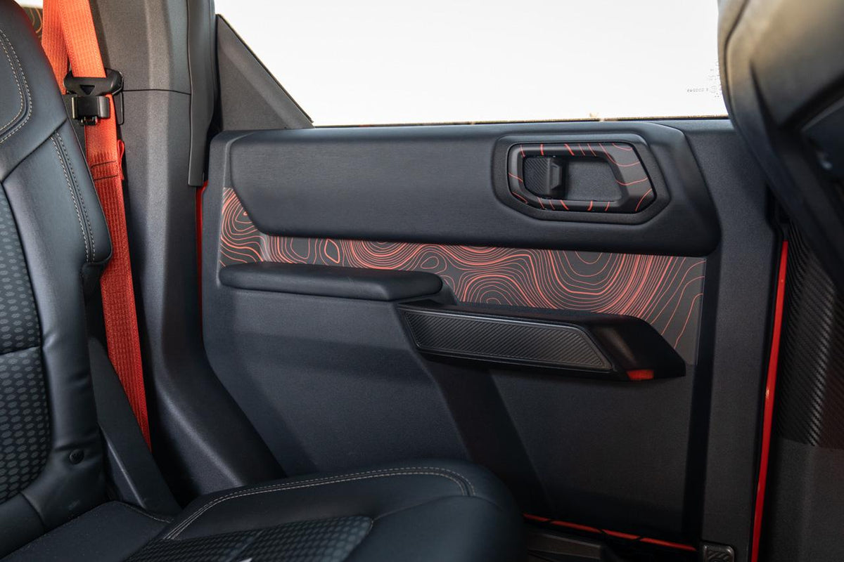 2021+ Bronco Topographic Upper Door Card Insert (Rear) 4 Door 2022 2023 2024 2025