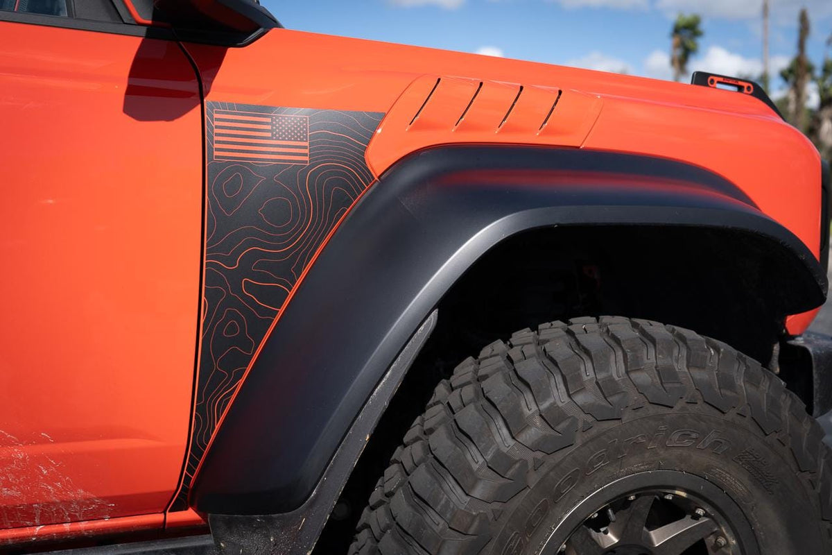 Bronco Raptor Fender Overlays Decals Like Everglades 2022 2023 2024