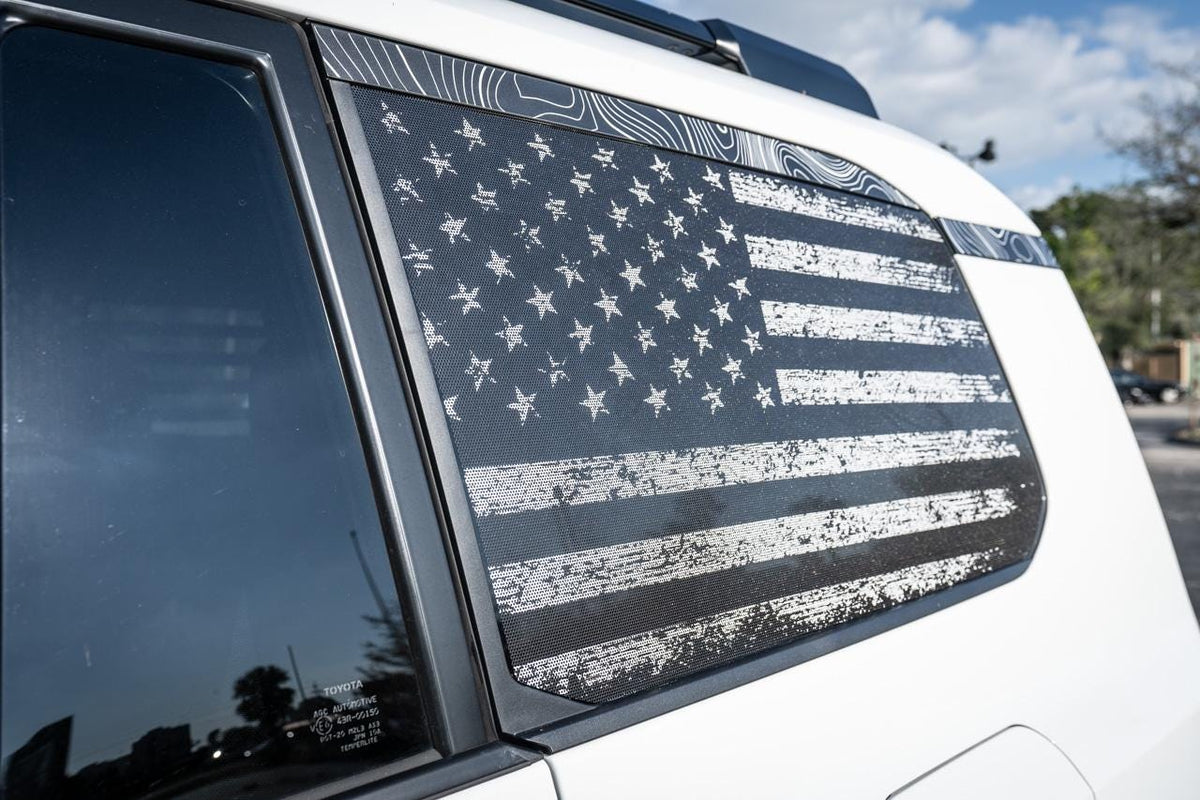 2025 Toyota 4Runner 6th Gen American Flag Window Overlay See Through V2