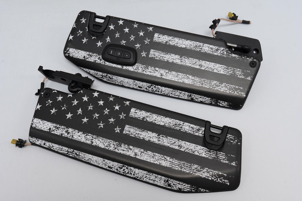 For Jeep Wrangler JL / Gladiator JT American Flag Sun Visor Overlay 2018 2019 2020 2021 2022 2023 2024 2025 2026