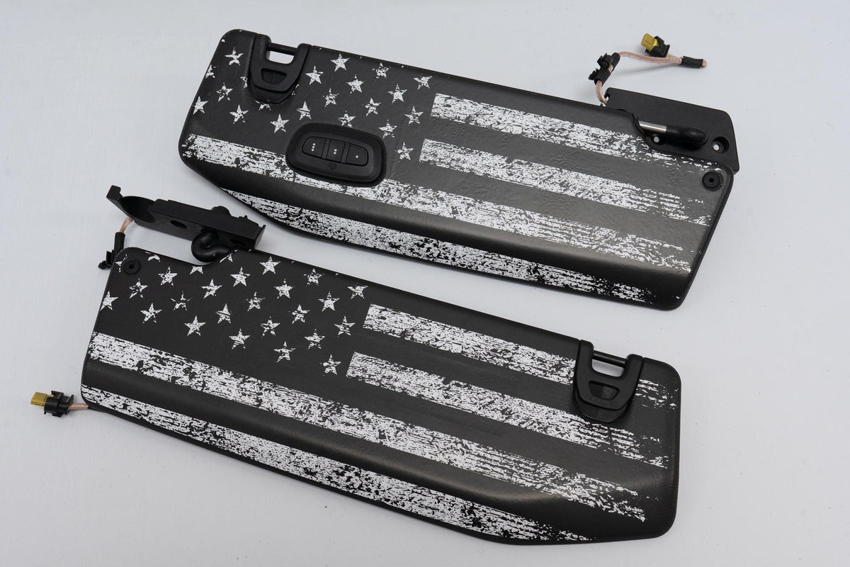 For Jeep Wrangler JL / Gladiator JT American Flag Sun Visor Overlay 2018 2019 2020 2021 2022 2023 2024 2025 2026