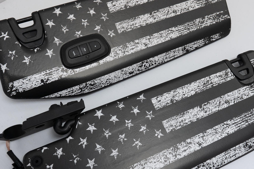 For Jeep Wrangler JL / Gladiator JT American Flag Sun Visor Overlay 2018 2019 2020 2021 2022 2023 2024 2025 2026