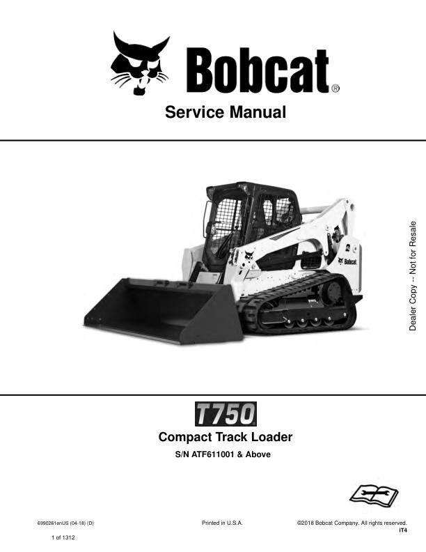 Bobcat Bobcat T750 Compact Track Loader Workshop Repair Manual