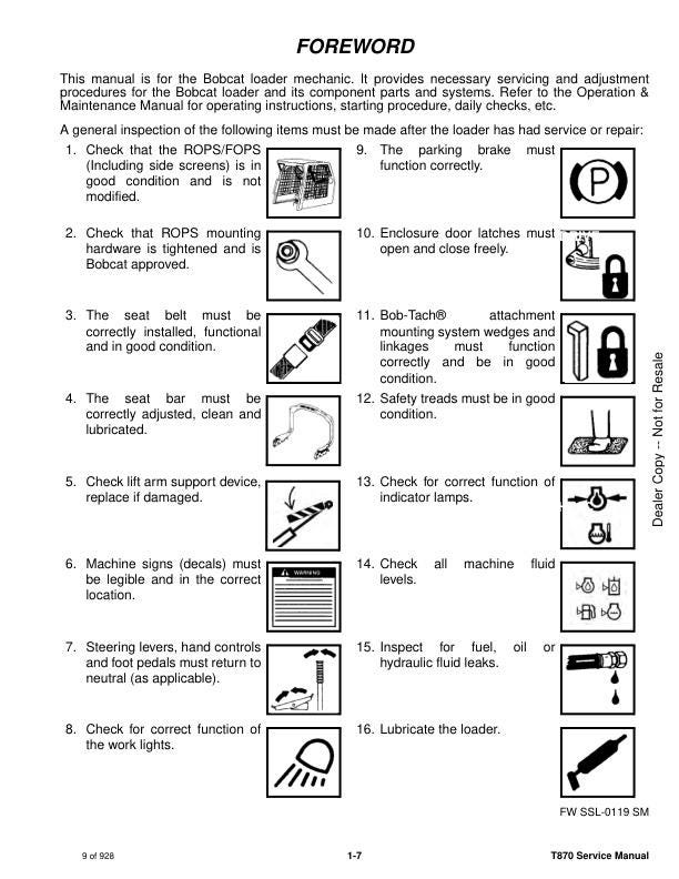 Bobcat Bobcat T870 Compact Track Loader Workshop Repair Manual
