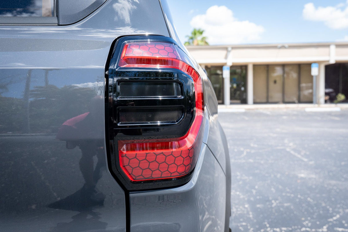 2025 Toyota 4Runner 6th Gen Honeycomb Tail Light Overlays Decals Smoked