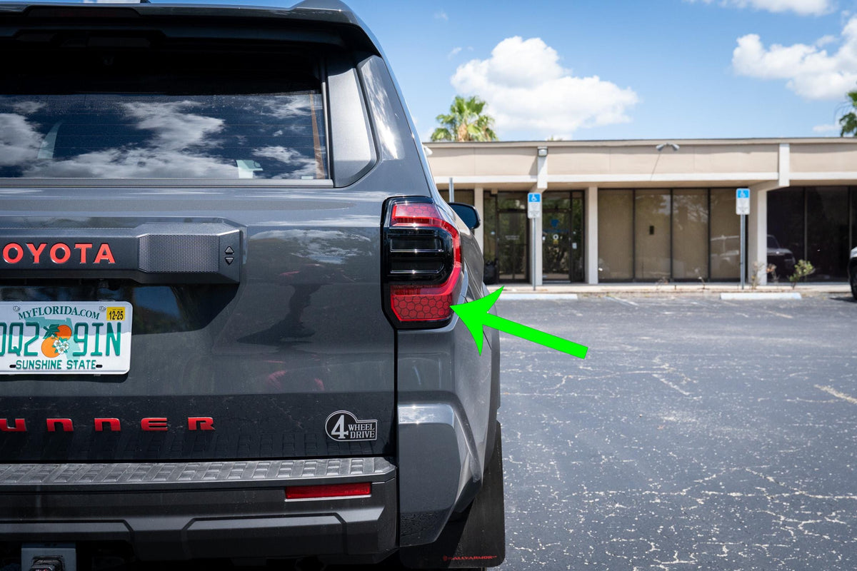 2025 Toyota 4Runner 6th Gen Honeycomb Tail Light Overlays Decals Smoked
