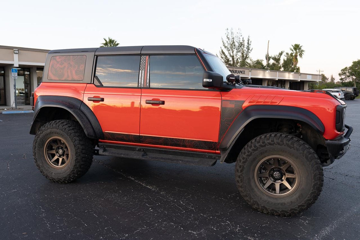 Bronco Topographic Rear Window Decal - 4 Door 2021+