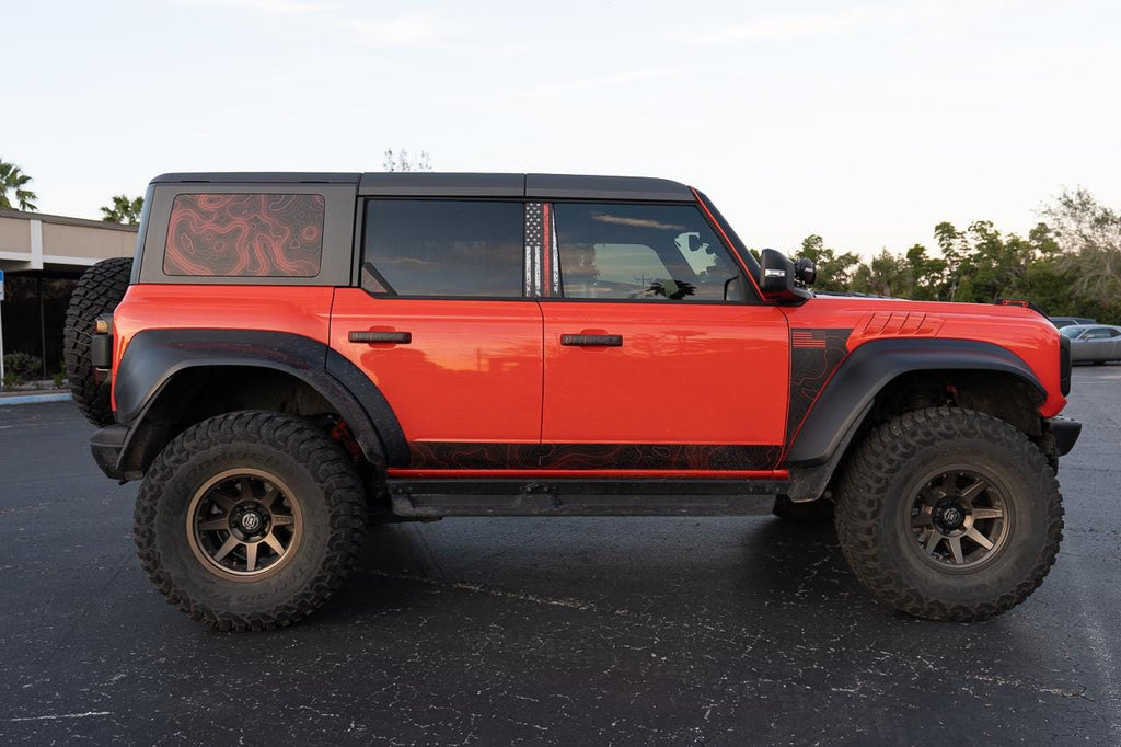 Bronco Topographic Rear Window Decal - 4 Door 2021+