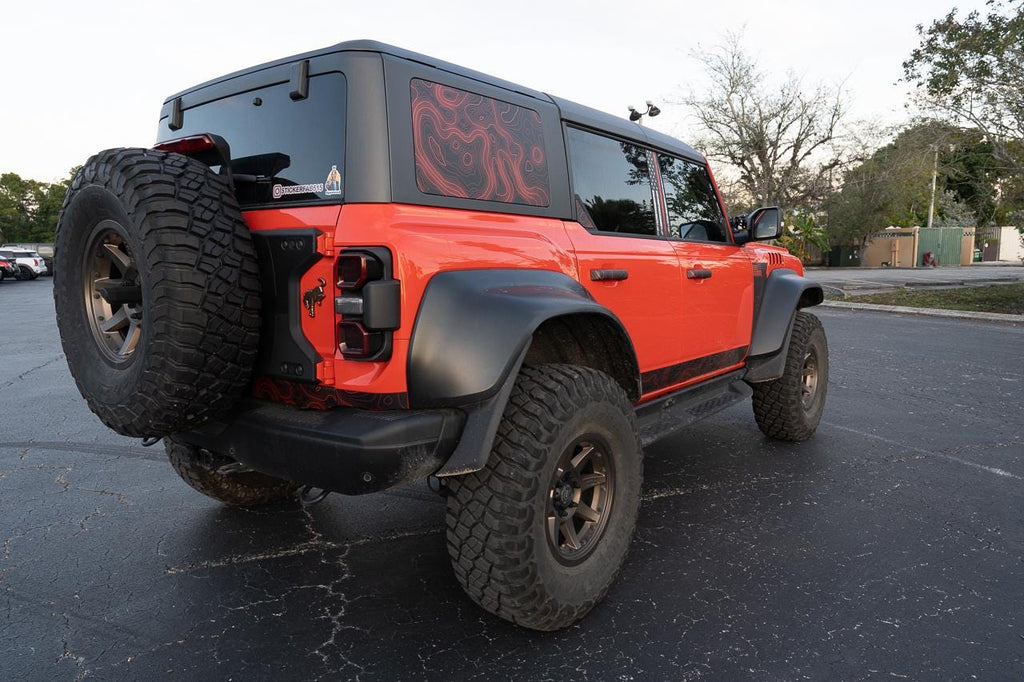 Bronco Topographic Rear Window Decal - 4 Door 2021+