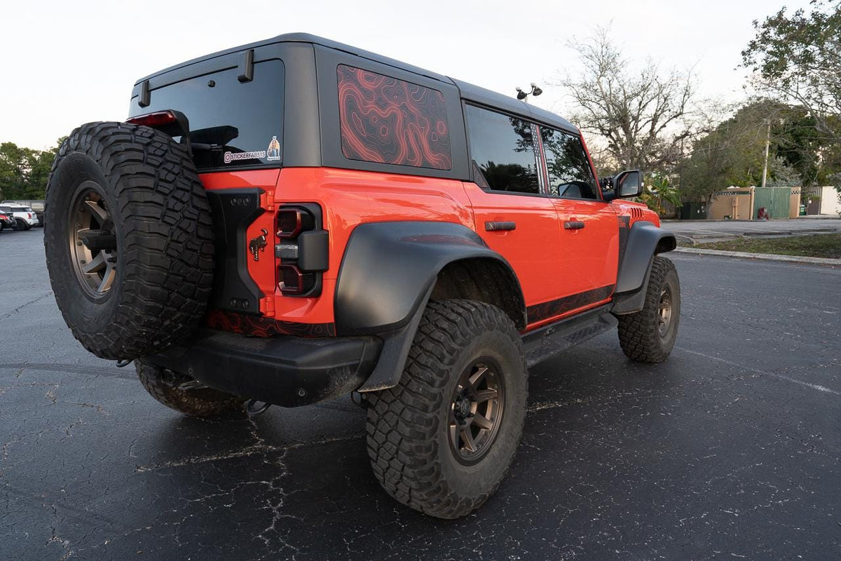 Bronco Topographic Rear Window Decal - 4 Door 2021+