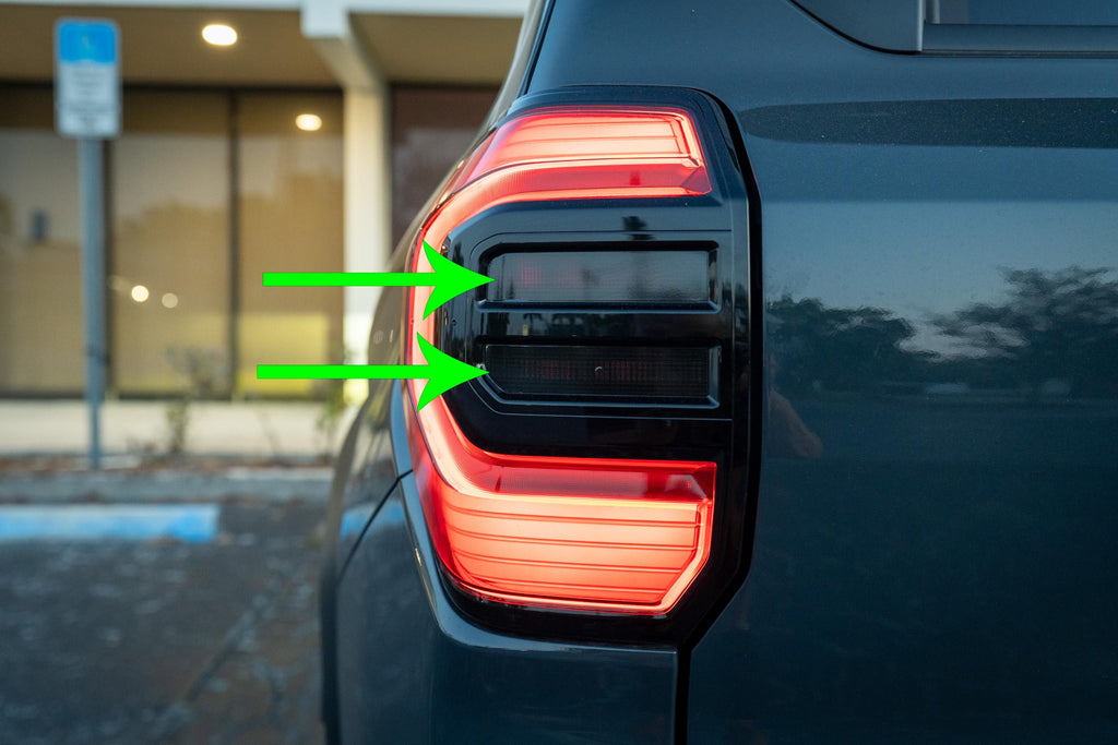 2025 Toyota 4Runner 6th Gen Tail Light Reverse and Turn Signal Overlays Decals Smoked