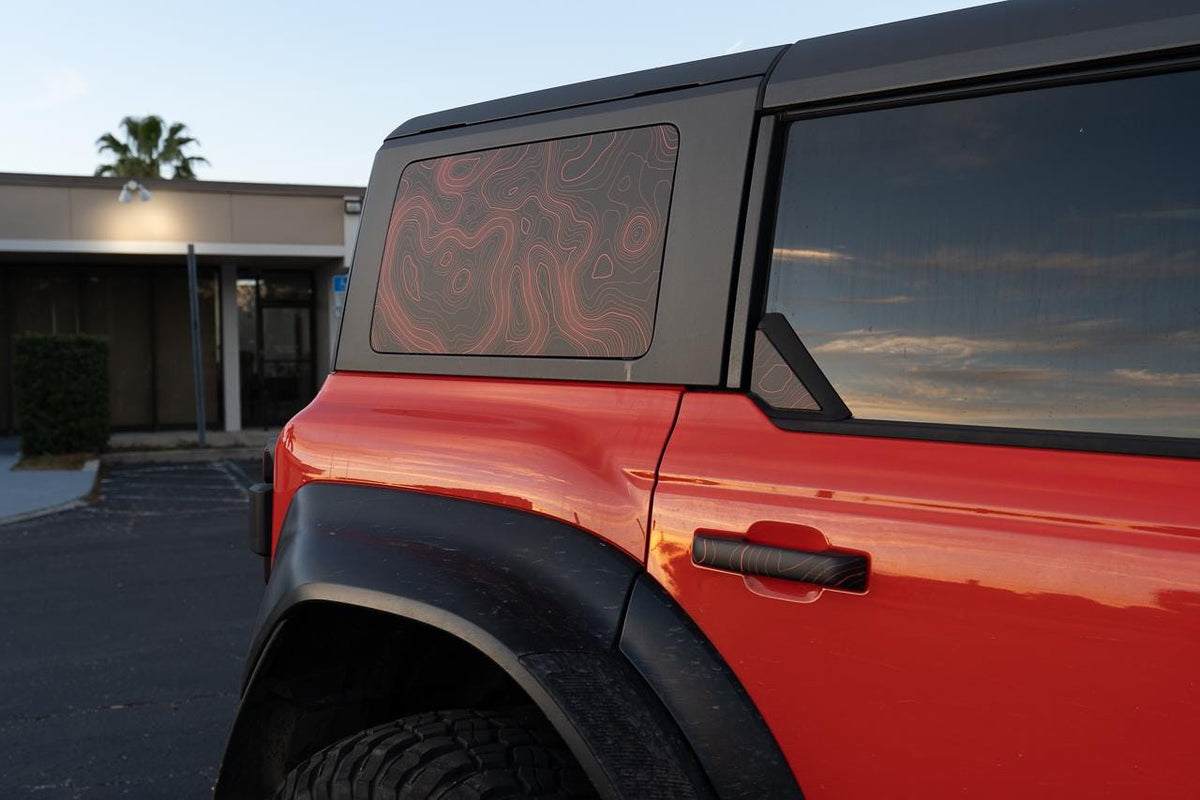 Bronco Topographic Rear Window Decal - 4 Door 2021+
