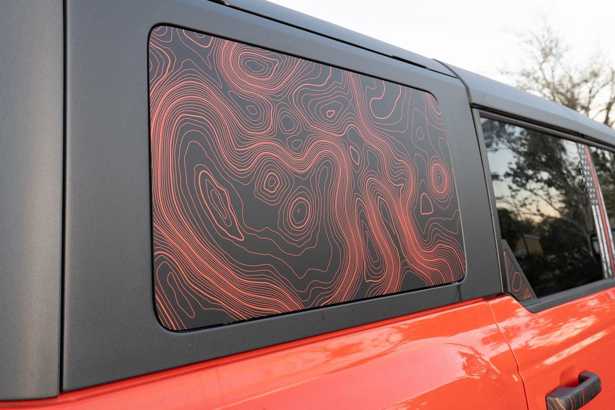 Bronco Topographic Rear Window Decal - 4 Door 2021+