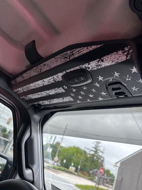 For Jeep Wrangler JL / Gladiator JT American Flag Sun Visor Overlay 2018 2019 2020 2021 2022 2023 2024 2025 2026