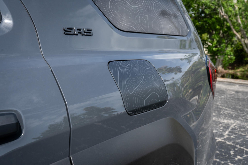 2025 Toyota 4Runner Topographic Fuel Door Overlay Decal for 6th Generation 4Runner