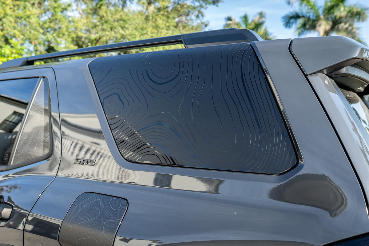 2025 Toyota 4Runner 6th Gen Topographic Map Window Overlays Decals Stickers V2