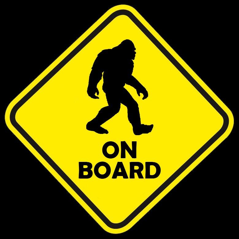 Bigfoot on Board Sticker Decal Bumper Sticker