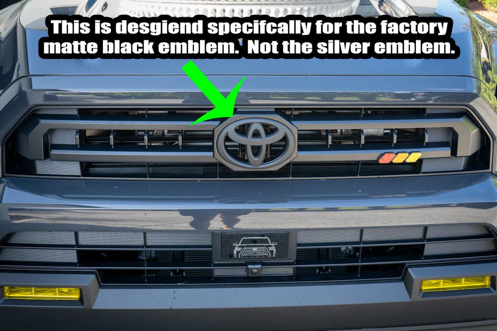 For Toyota 4Runner Front Emblem Overlay - 6th Gen - Factory Black Emblem Only