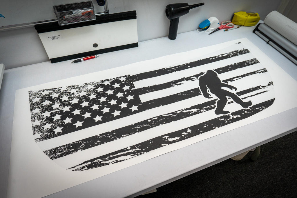 2021+ Bronco American Flag Hood Overlay Soldier Bigfoot 2022 2023 2024 2025