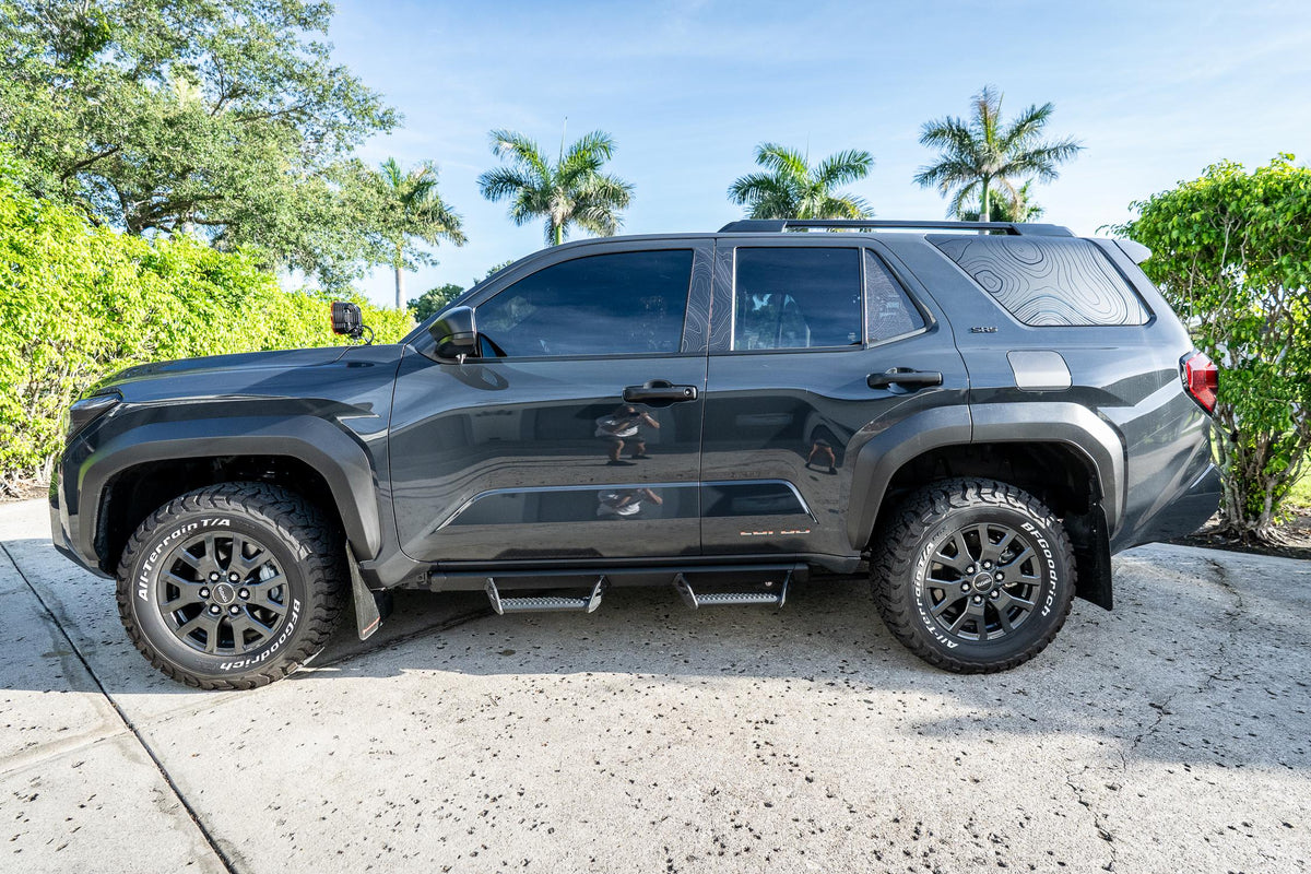 2025 Toyota 4Runner 6th Gen Topographic Map Window Overlays Decals Stickers V2