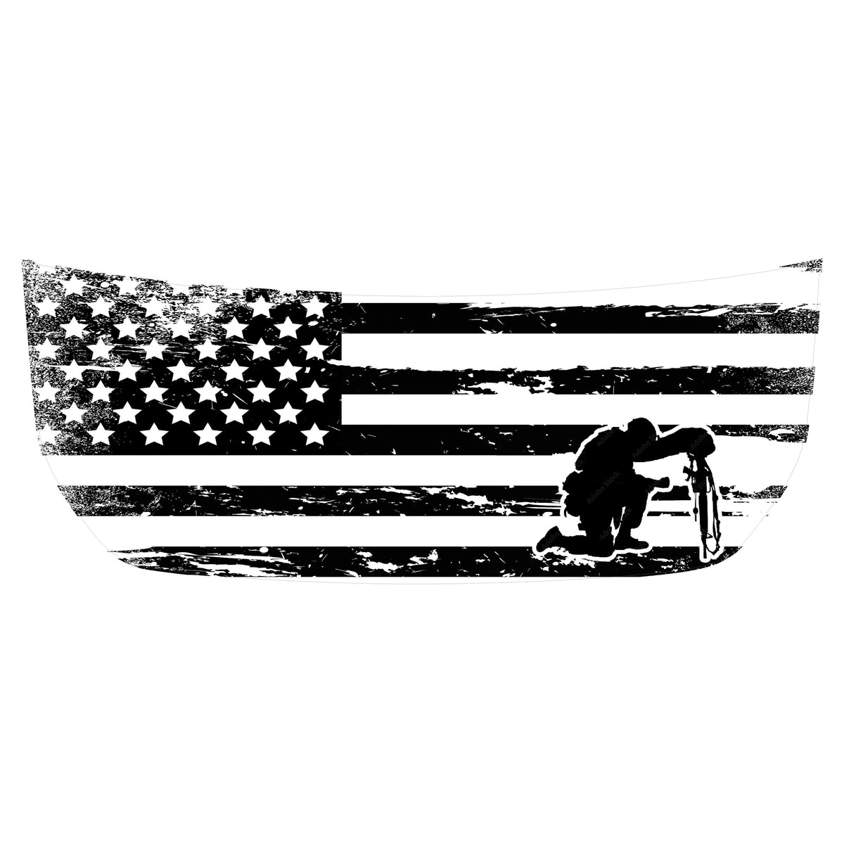 2021+ Bronco American Flag Hood Overlay Soldier Bigfoot 2022 2023 2024 2025