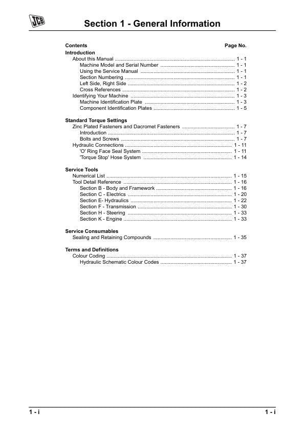 JCB JS115, JS130, JS145 – Tier III Auto Service Manual