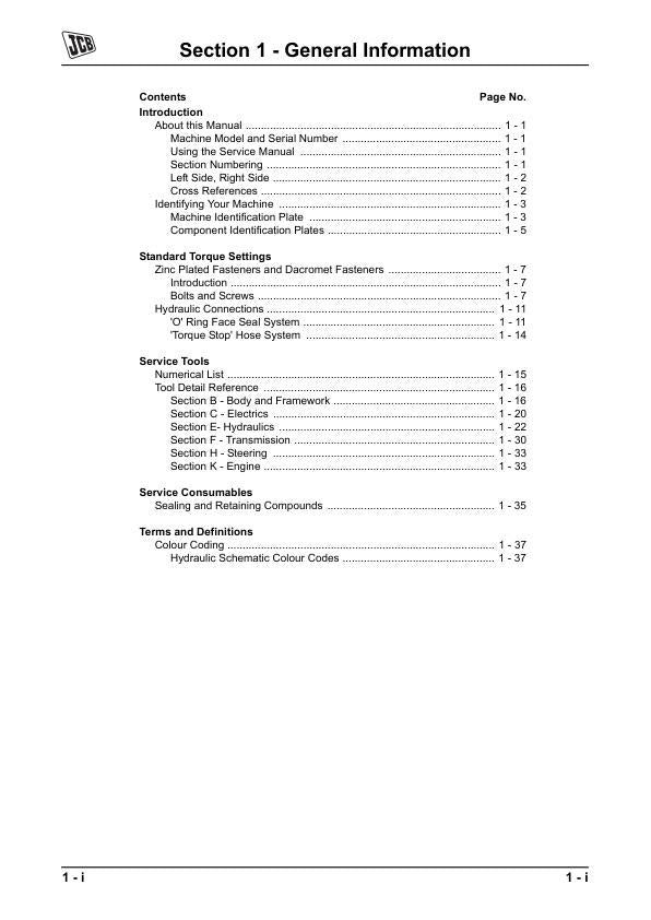 JCB 406/409 Wheeled Loading Shovel Service Manual
