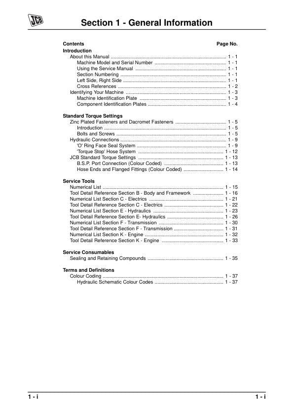 JCB 418S Wheeled Loading Shovel Service Manual